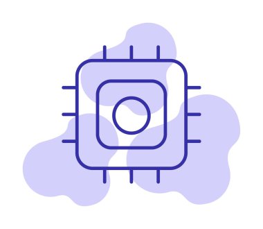 Basit düz işlemci vektör simgesi