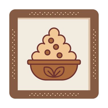 Maya vektör çizimine sahip basit düz kase