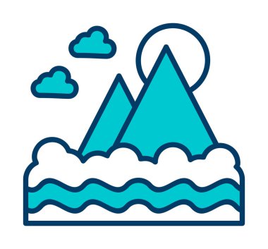 Fuji Dağı simgesi, veteriner illüstrasyonu 