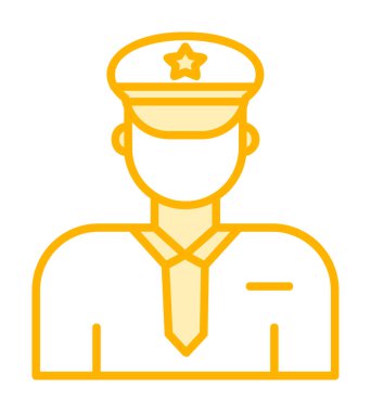 Üniformalı düz simgeli polis memurunun vektör çizimi