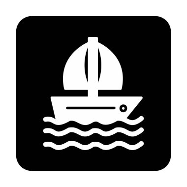 düz yelkenli ikonu vektör çizimi 