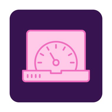 Vektör hızı test dizüstü bilgisayarı web simgesi, vektör illüstrasyonu