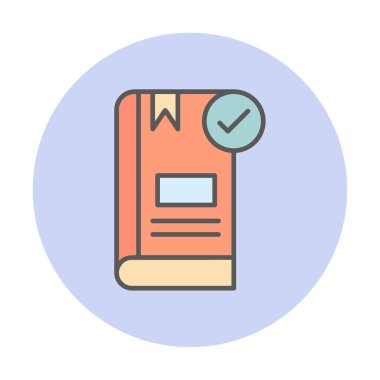  Kitap Denetimi İşaretleme simgesi, vektör illüstrasyonu   