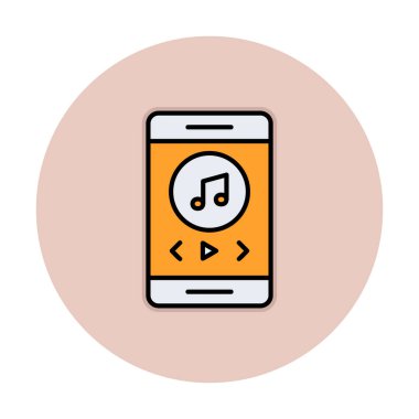 düz akıllı telefon müzik çalar simgesi