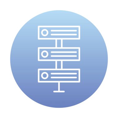 Ağ sunucu simgesinin vektör illüstrasyonu. Veritabanı basit simgesi 