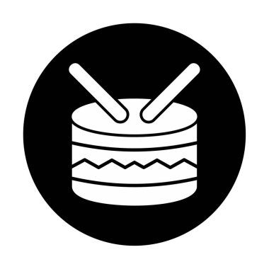 davul simgesi doğrusal vektör çizimi 