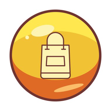 Alışveriş poşeti simgesi, vektör illüstrasyonu basit tasarım