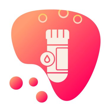 Kan testi tüpü ana hat vektör simgesi. Laboratuvar test sembolü, logo illüstrasyonu.