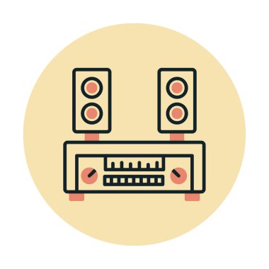 renk çizgisi ses hoparlörleri vektör çizimi 