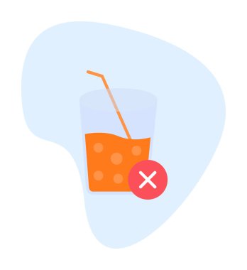 Meyve suyu işareti yok. Web simgesi basit illüstrasyon 