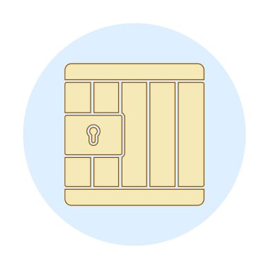 Askeri Hapishane vektör illüstrasyon simgesi  