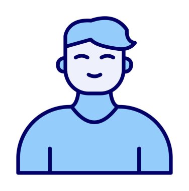 Saç stili vektör çizimi olan genç erkek avatar. 