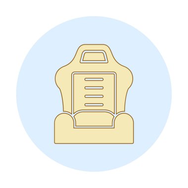 araba koltuğu simgesi, vektör illüstrasyonu 