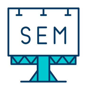 SEM ile Billboard simgesinin vektör illüstrasyonu  