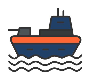 Gemi simgesi, vektör illüstrasyonu