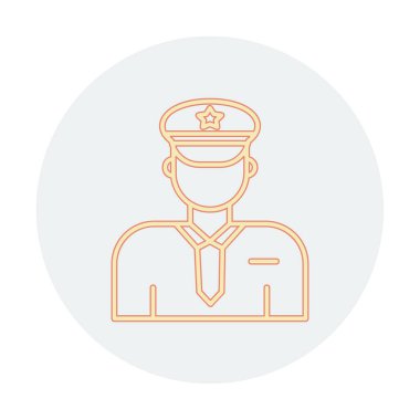 Üniformalı düz simgeli polis memurunun vektör çizimi