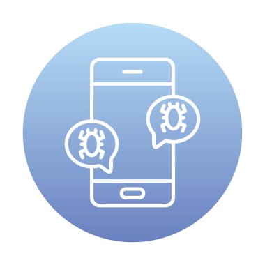 akıllı telefon virüslerle enfekte, vektör illüstrasyonu basit tasarım