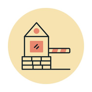 Askeri Bariyer simgesinin vektör çizimi 