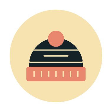 Kış Şapkası simgesinin vektör illüstrasyonu