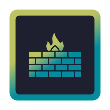 Şömine simgesinin vektör illüstrasyonu 