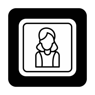 kadın avatar simgesi vektör illüstrasyonu