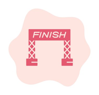 İzole edilmiş arkaplanda düz çizgi simgesi bitir                                                