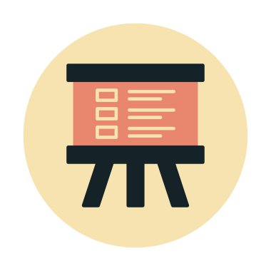 Üniversite Sunum ikonu vektör illüstrasyonu 