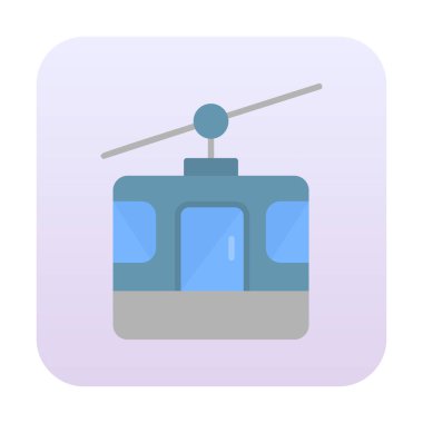 Modern Cable Car Cabin simgesinin vektör çizimi                   