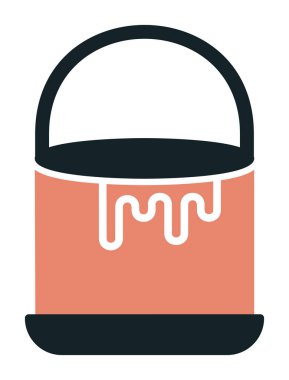 Boya kovası simge vektör çizim