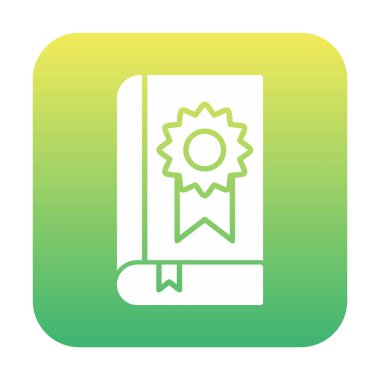 Kitap Madalyası simgesi, vektör illüstrasyonu 