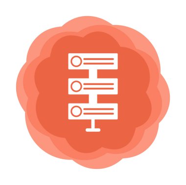 Ağ sunucu simgesinin vektör illüstrasyonu. Veritabanı basit simgesi 