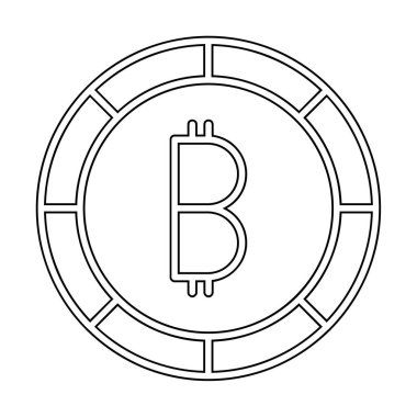 Basit bitcoin simgesi, vektör illüstrasyonu