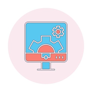 Bilgisayar ayarları simgesi, vektör çizim