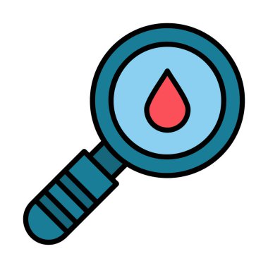 Loupe ikonu. Büyüteçteki su damlasının vektör çizimi