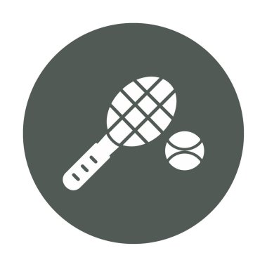 Tenis topu ve raket hattı biçim vektör tasarımı                  