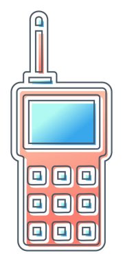 Basit düz telsiz vektör illüstrasyon tasarımı