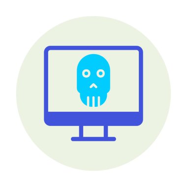 Ölü Bilgisayar Ekran simgesi, vektör illüstrasyonu 