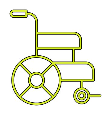 Basit Tekerlekli sandalye Simgesi, vektör illüstrasyonu