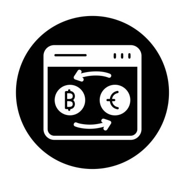 döviz kuru web sitesi vektör simgesi