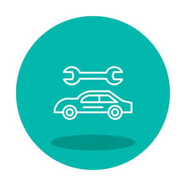 Basit araba Tamir simgesi vektör çizimi tasarımı