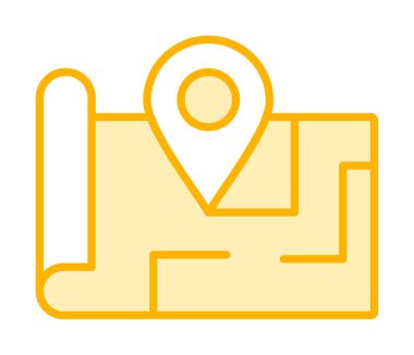 Konum iğnesi, vektör illüstrasyonlu harita simgesi