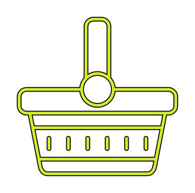 piknik sepeti web simgesi, vektör illüstrasyonu 