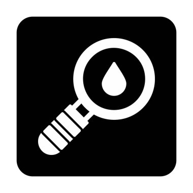 Loupe ikonu. Büyüteçteki su damlasının vektör çizimi