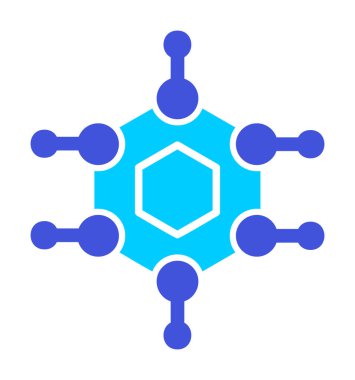 Basit Nanoteknoloji simgesi, vektör illüstrasyonu