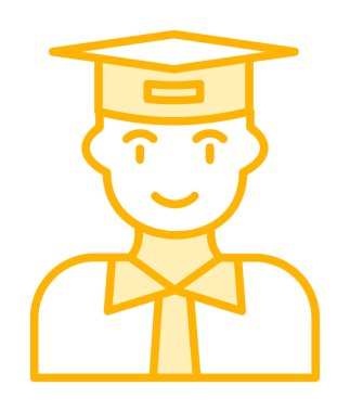 düz stil tasarım vektör illüstrasyonunda düz öğrenci