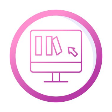 Basit Çevrimiçi Kitap satın alma simgesi, vektör illüstrasyonu