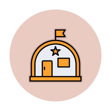 Basit Askeri Depo simgesi, vektör illüstrasyonu