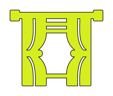 Tiyatro perdeleri simgesi, vektör illüstrasyonu 