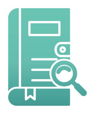 Büyüteç vektör çizimi olan bir kitap. Arama Kitabı kavramı                  