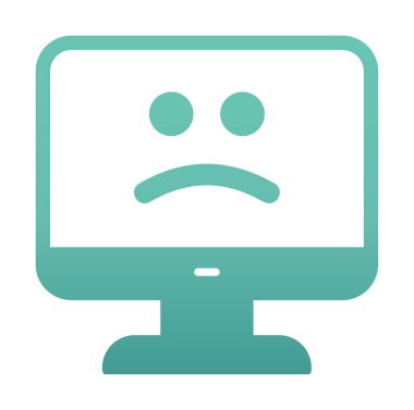 Bilgisayar simgesi üzerindeki mavi ekran, hata sembolü, illüstrasyon tasarımı, vektör grafiği 